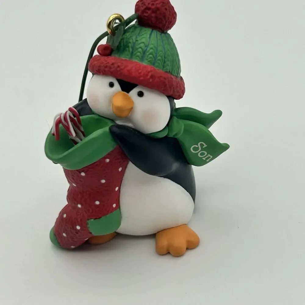 Hallmark Keepsake Ornament Christmas Son Penguin with Stocking Candy Cane 2003